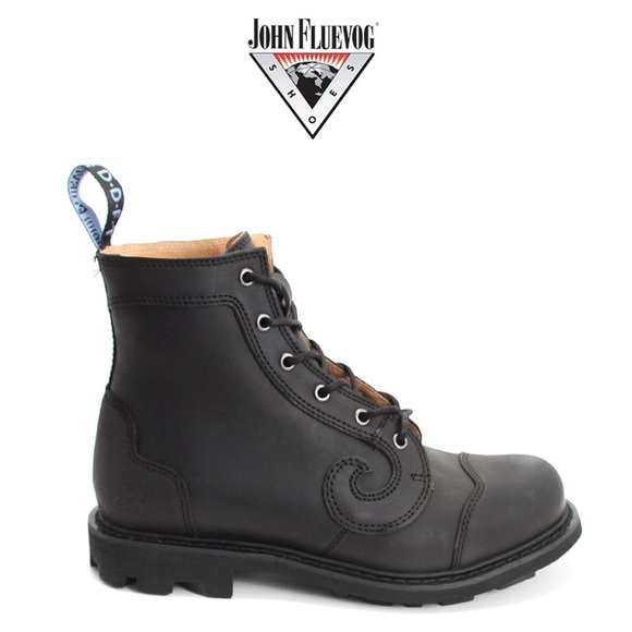 John Fluevog Other - John Fluevog 7TH HEAVEN DERBY SWIRL
(6 EYE) CLASSIC DERBY BOOTS in Black Leather